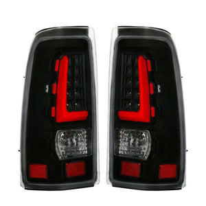 Chrome Housing Tail Brake Light with Red Full LED for 07-14 Chevy