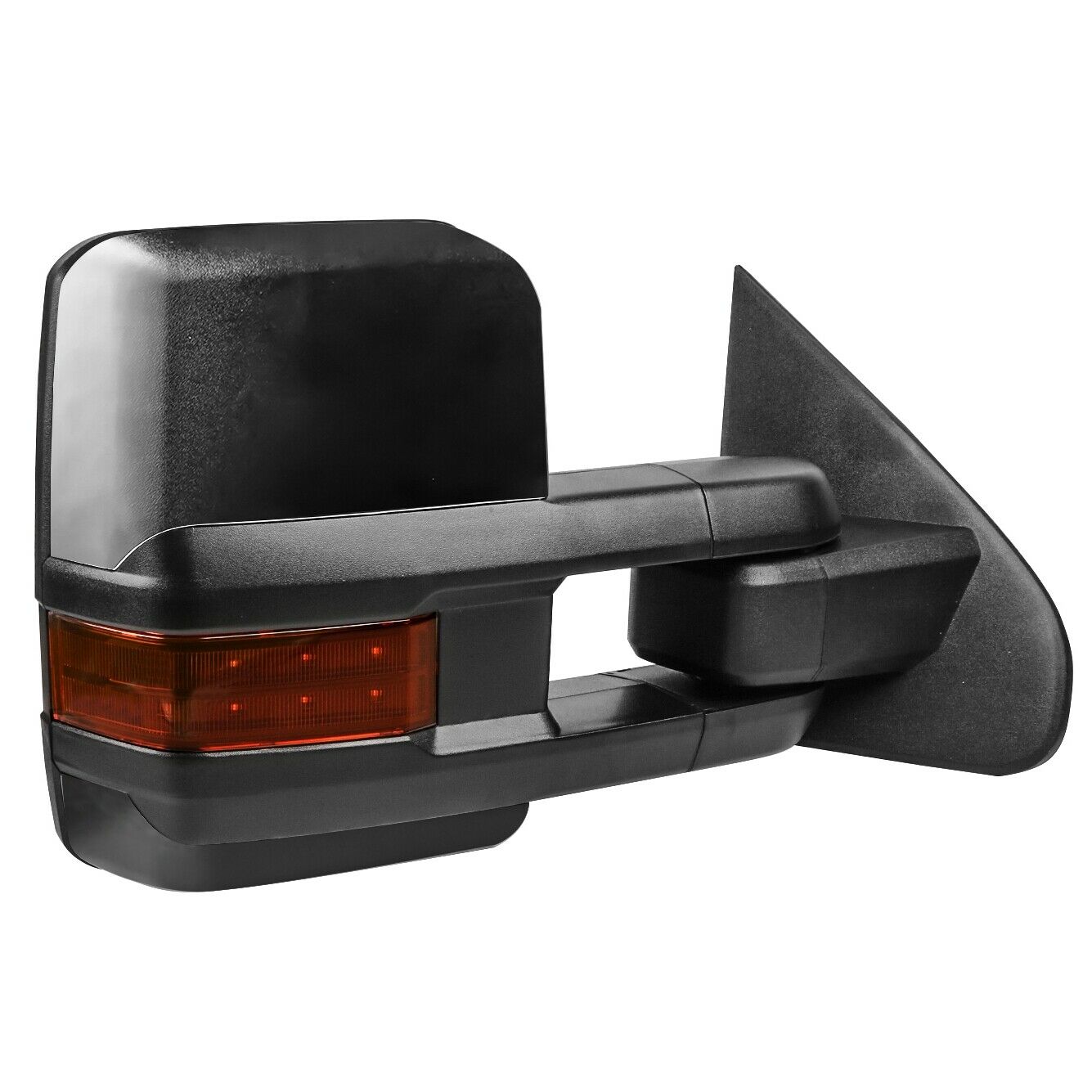 Black Tow Mirrors Set with Turn Signal, Power Fold & Heated