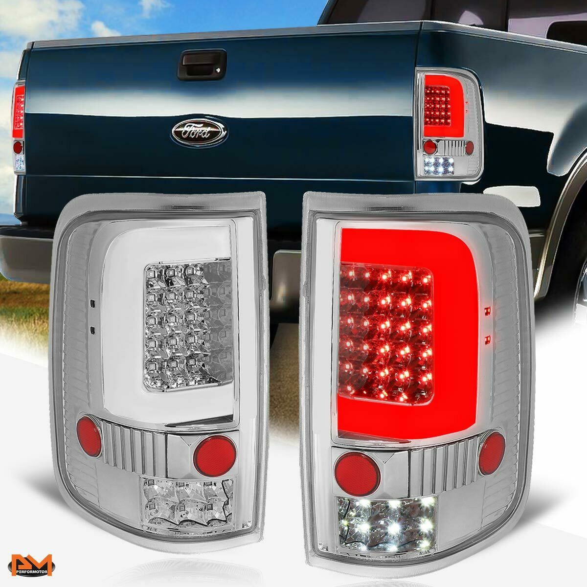 Chrome Housing Stop & Reverse Tail Light with Lobo 3D LED C