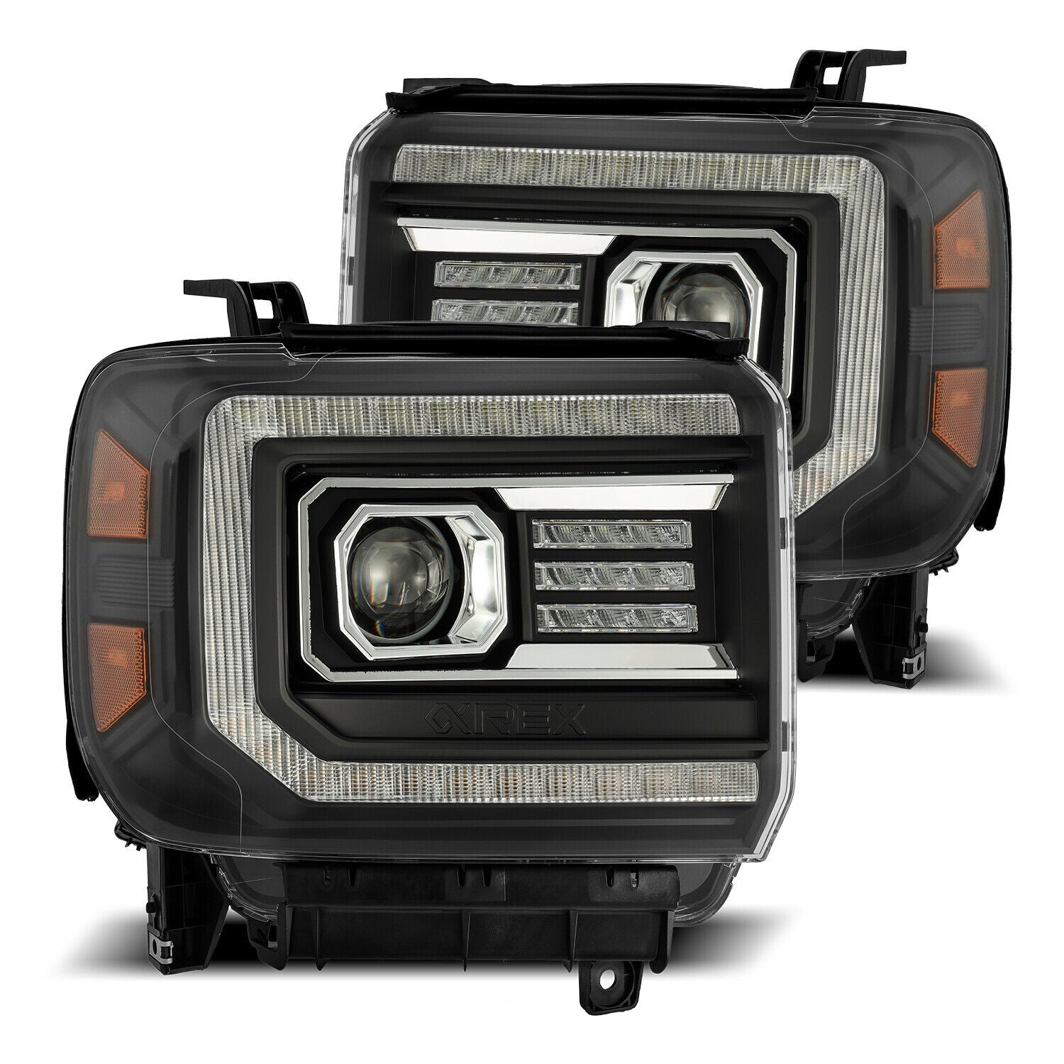 Chrome Clear Housing Headlights with Bumper Lamps for 01-07 GMC