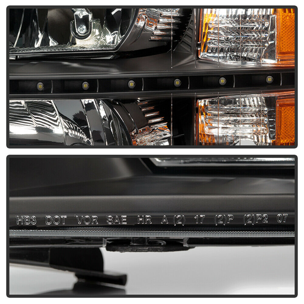 Clear Lens Head & Tail Lights with LED DRL for 2007-2013 Chevy