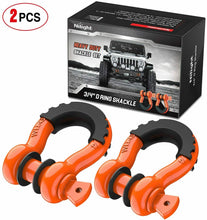 Orange 2Pcs D-Ring Shackles & 3/4 Heavy Duty Shackle from