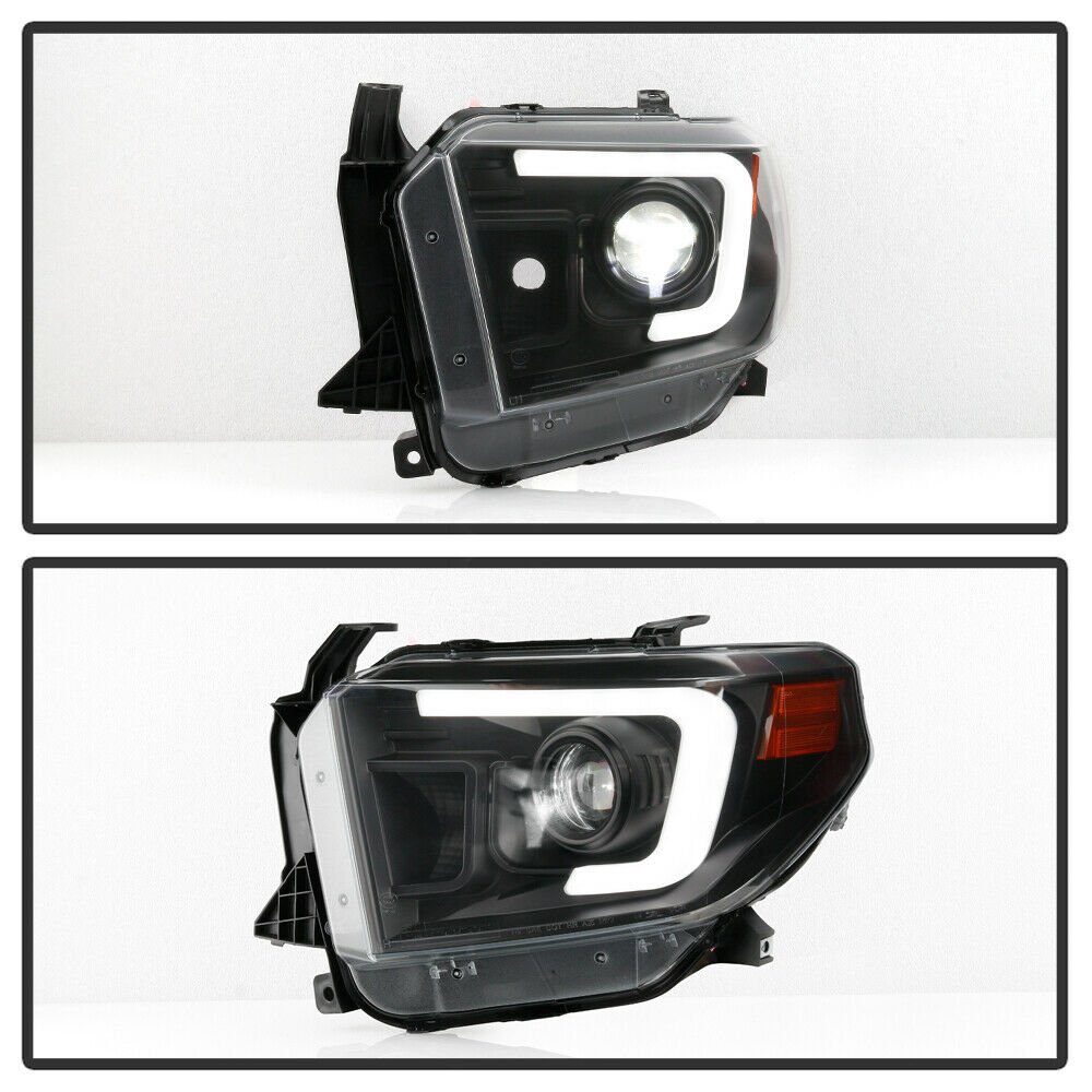 Black TRUE LED Hi/Lo Beam DRL Tube Projector Headlight for 14-17