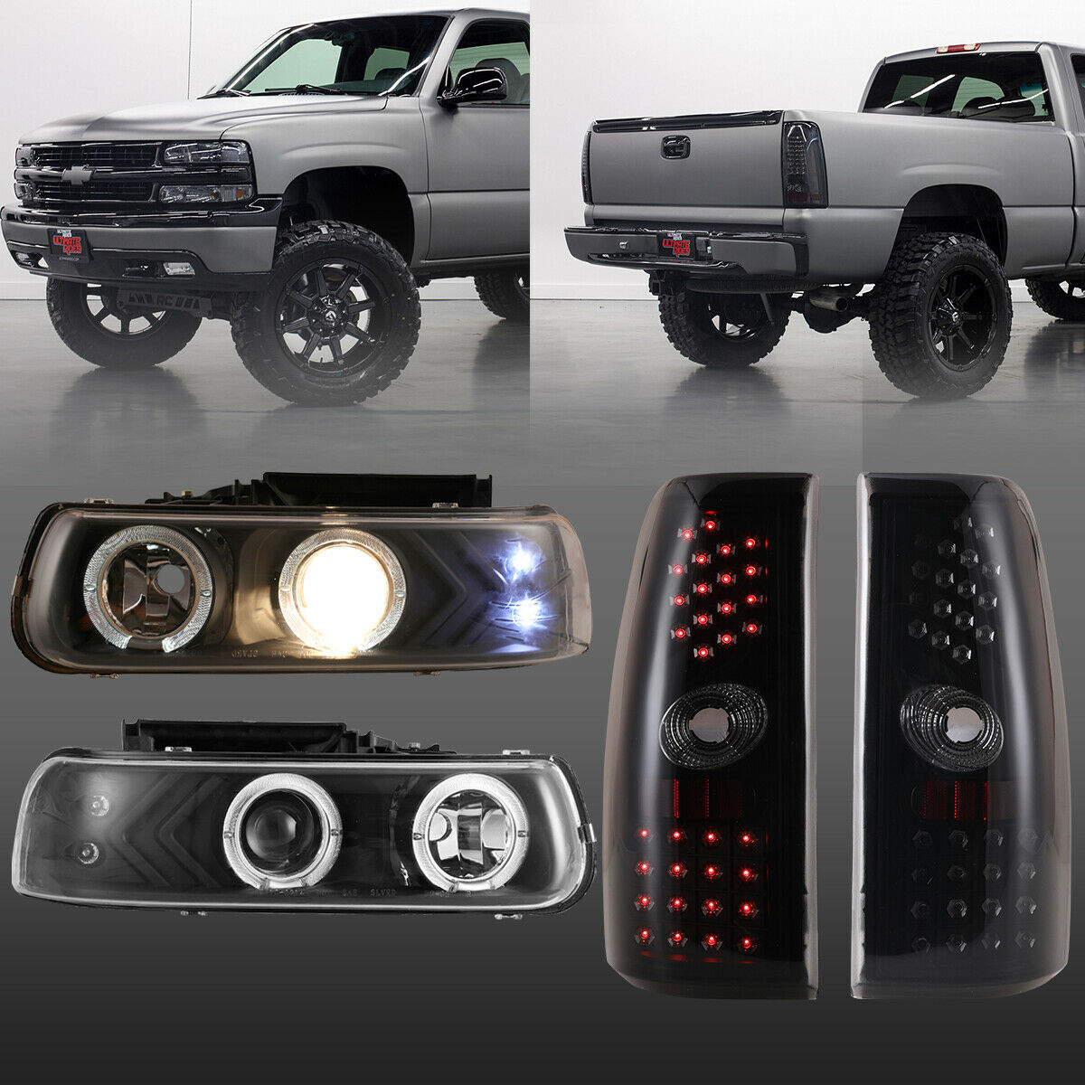 Black Housing Aftermarket LED Head & Tail Lights for 1999-2002
