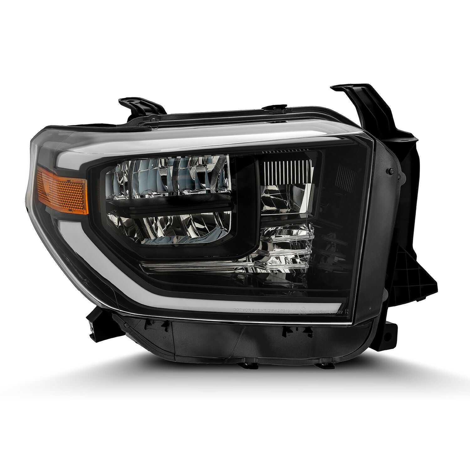 Black TRD LED StripTube Truck HeadLight Set for 2014-2018 Toyota